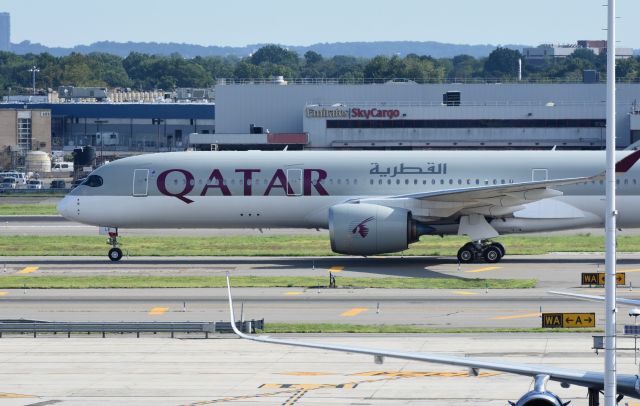 Airbus A350-900 (A7-ALE) - Qatar A350-941 taxiing on taxiway Bravo at JFK in the morning