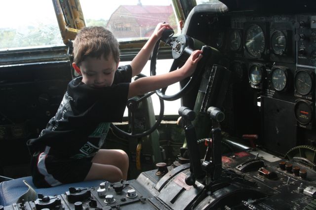 — — - At the Controls of Boeing C-97 Stratofreighter Dodgeville, WI