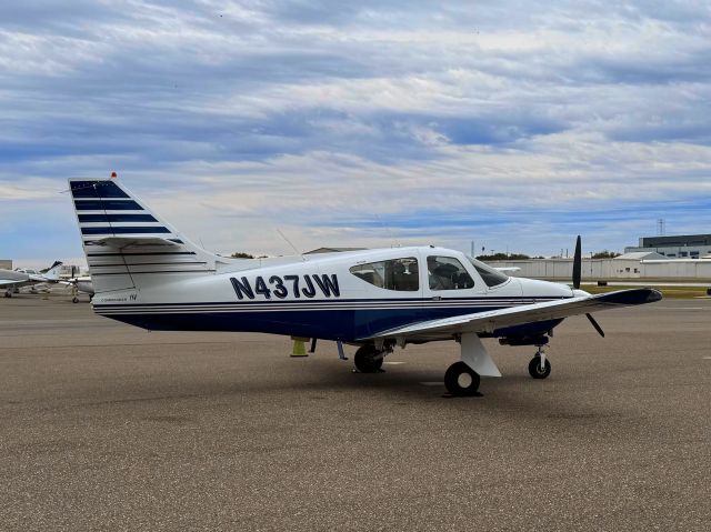 Rockwell Commander 114 (N437JW) - On the Sheltair ramp and The Hanger Restaurant, Sunday January 14, 2024.