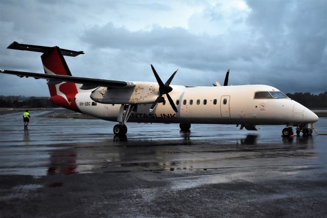 de Havilland Dash 8-300 (VH-SBG) - Qantaslink. Dash 8-315Q, VH-SBG, msn 575 at Wynyard Airport Tasmania Australia. 14 June 2023.