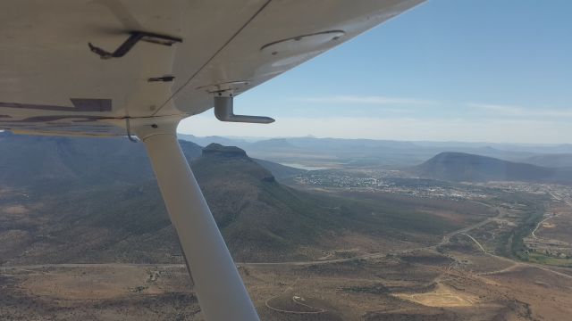 Cessna Skyhawk (ZS-SCE) - On approach to Graaff-Reinet airfield FARG after a flight from Cape Town to the Karoo desert