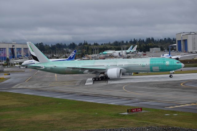 BOEING 777-300 (A6-EPT) - 9/17/2016: Emirates Boeing 777-300 departing KPAE to be painted at Portland.