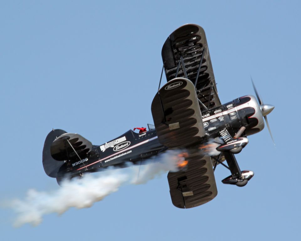 WACO O (N30136) - This was just as the engine failed at the Brownsville Air Fiesta airshow.  This picture, as well as the next few that I shot, were sent to the FAA.