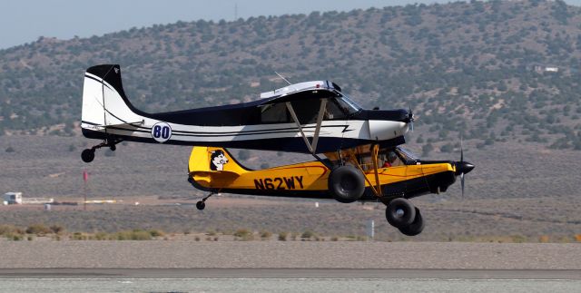 CHRISTEN Husky (N62WY) - STOL Drag Race --  "The Dog" (N62WY), piloted by Austin Clemens (Benton, KS) versus "Echo' (N314BE), piloted by William "Bo" Ellis (Reno, NV).