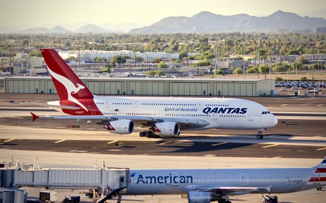 Airbus A380-800 (VH-OQD) - 8/17/2017 - QFA7 from Sydney on its way to Dallas was diverted to Phoenix