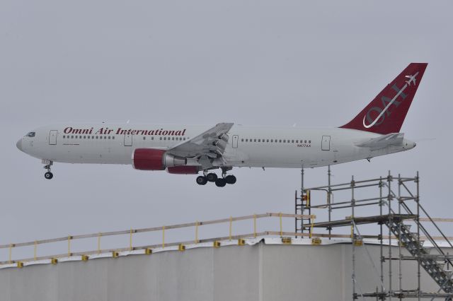 BOEING 767-300 (N477AX) - Rare Runway 32 arrival on 01-19-24