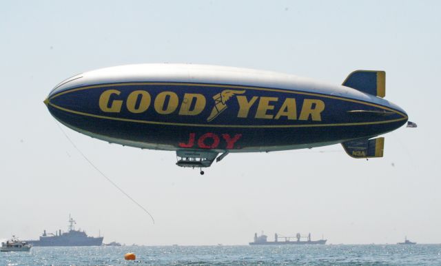 — — - GoodYear Blimp at Ft. Lauderdale Beach, FL.