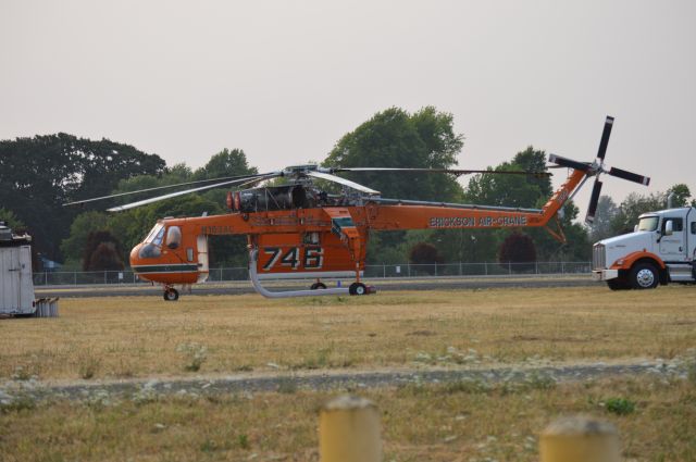 Sikorsky CH-54 Tarhe (N163AC) - Erickson Air-Crane on station in Albany (S12) supporting nearby fire fighting efforts.