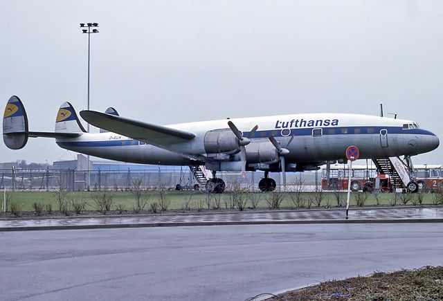 D-ALIN — - LUFTHANSA - LOCKHEED L-1049G SUPER CONSTELLATION - REG D-ALIN (CN 4604) - OFF AIRPORT - HERMESKEIL GERMANY (3/4/1977)