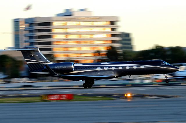 Gulfstream Aerospace Gulfstream V (N550AU) - Nearly 31,000 lbs of thrust rocketing out of John Wayne Airport with just enough light to spare.