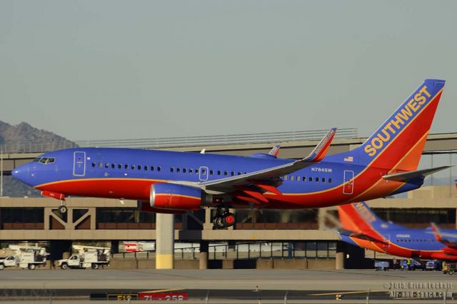 Boeing 737-700 (N784SW) - Southwest Boeing 737-7H4 N784SW at Phoenix Sky Harbor on December 27, 2015. It first flew as N1786B on September 25, 2000. Its construction number is 29840. It was delivered to Southwest on October 9, 2000. 