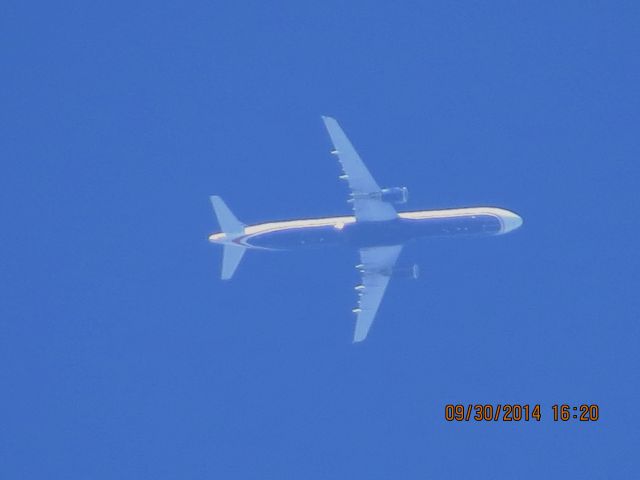 Airbus A321 (N182UW) - U.S. Airways flight 2092 from SEA to CLT over Baxter Springs Kansas (78KS)at 35,000 feet.