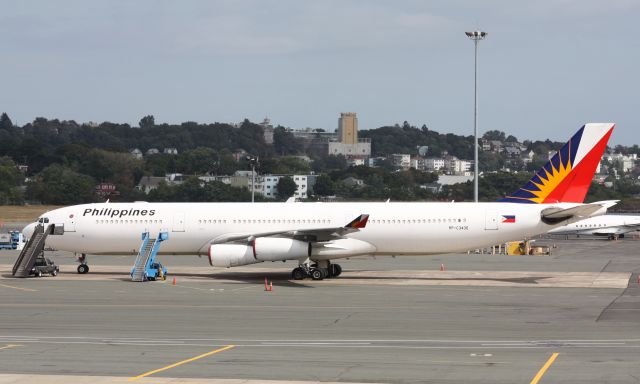 Airbus A340-300 (RP-C3435) - Possible the first visit to BOS by PAL since October 19, 1995 when a B742 came in doing a VIP flight. 