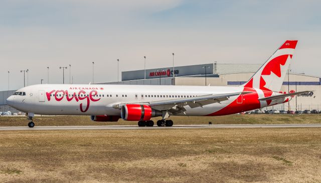 BOEING 767-300 (C-FJZK) - ROU1863 arrives from Orlando and slows on runway 33L at YYZ