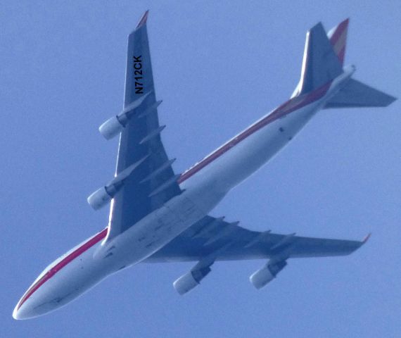 Boeing 747-400 (N712CK) - Ten minutes after departing JFK is this 2002 Kalitta Air Boeing 747-4B5F in the Summer of 2024.