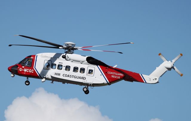 Sikorsky Helibus (G-MCGC) - Landing at HMS Gannet,Prestwick.Belongs to Bristow,delivered 13/4/13.