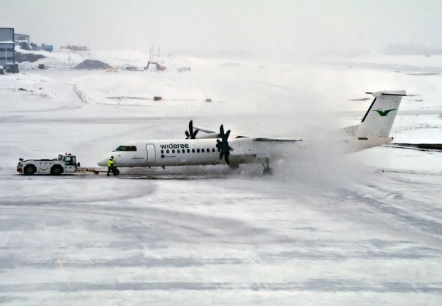 LN-WDW — - Freezing cold morning at Torp Airport, freezing fog, snowing and heavy wind at the same time...