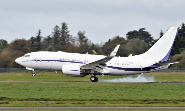 Boeing 737-700 (N737AG) - funair corporation b737-7bf(bbj) n737ag landing at shannon 12/10/20.
