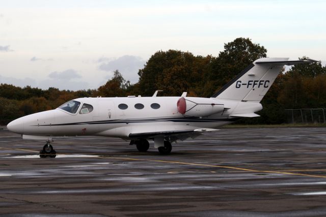 Cessna Citation Mustang (G-FFFC) - Parked on the ramp on 9-Nov-18 four day after arriving from EGHH.