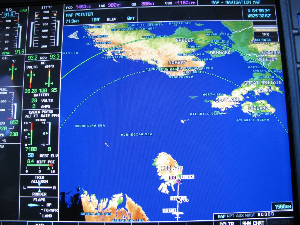 Cessna Citation Mustang (N700YY) - Over the Atlantic