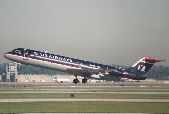 Fokker 100 (N861US) - Departing 23-L at KIND on 09-11-01 before the attacks of that day commenced.