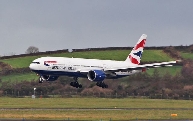 Boeing 777-200 (G-VIIX) - british airways b777-236er g-viix landing at shannon for wifi fitting 14/11/18.