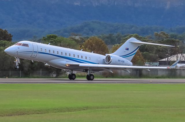 Bombardier Global Express (VH-VSK) - VH-VSK lifts off out of Shellharbour bound for Sydney.