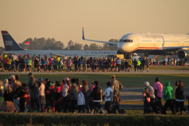 Boeing 757-200 (N941UW) - Taken October 26, 2013 at the 7th Annual Runway 5K Run/Walk (I Walked). Part of course was on runway 5-23 and they had this parked for our enjoyment!