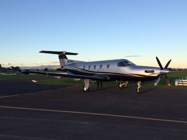 Pilatus PC-12 (ZK-TFL) - Preparing for first departure on the NZ Register.