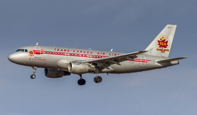 Airbus A319 (C-FZUH) - Air Canada retro jet arrives from LaGuardia