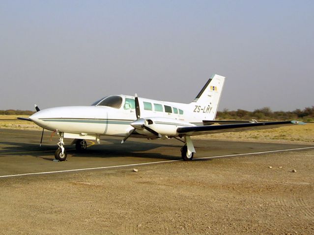 Cessna 402 (ZS-LMY) - At the Orapa diamond mine, Botswana.