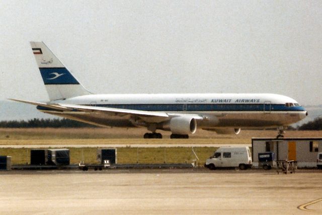 BOEING 767-200 (9K-AIC) - Seen here on 16-Jul-90.  Destroyed at ORBM in Feb-91.