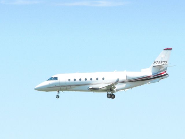 IAI Gulfstream G200 (N729QS) - Shown here in the Spring of 2013 this Twin Engine IAI Gulfstream is seen here a moment from landing.