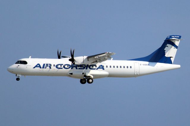 ATR ATR-72 (F-HXKY) - On short finals for rwy 04L on 18-Jun-23 operating flight CCM104 from LFKJ.