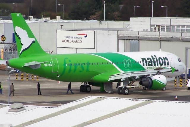 Airbus A320 (5N-FNA) - A320 5N-FNA at Glasgow Airport for startup Nigerian Airline First Nation