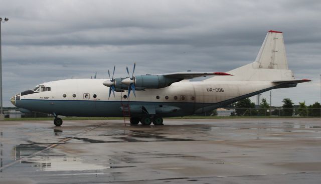 Antonov An-12 (UR-CBG) - An Antonov AN-12BP on the air cargo ramp at Carl T. Jones Field, Huntsville International Airport, AL - June 4, 2017.