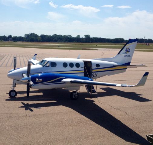 Beechcraft King Air 90 (N81SU) - South Dakota State University's King Air on the ramp in Brookings, SD.