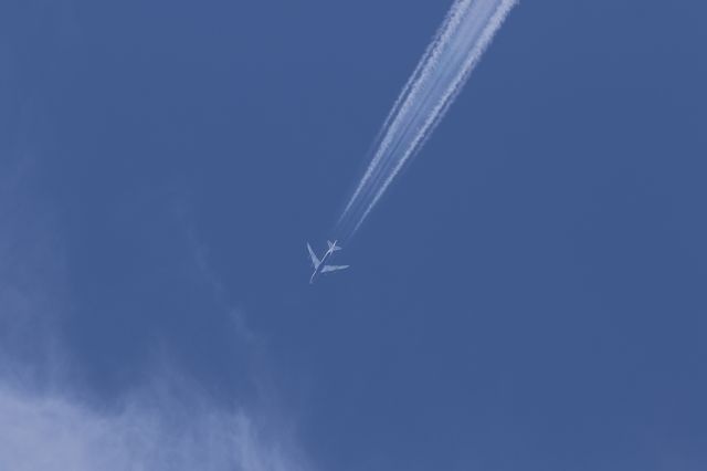 BOEING 747-8 (N858GT) - 24 July 2015: Overflying above Hakodate Airport (HKD),Japan. Polar Air Cargo, ANC-HKG.
