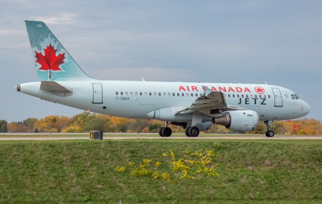 Airbus A319 (C-GBIA) - Last Air Canada A319, departing Buffalo.