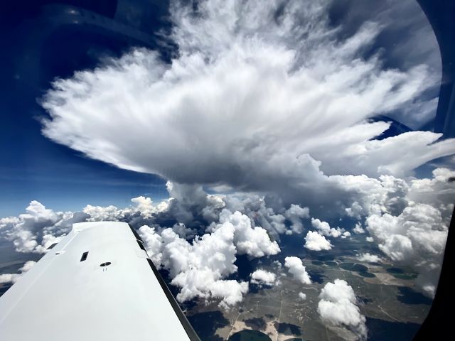 Cessna 400 (N63TE) - Summer Time Thunder Head Blows Upward - West Texas Panhandle