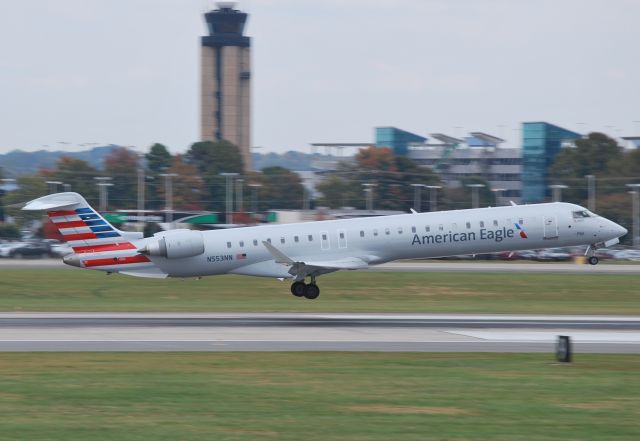 Canadair Regional Jet CRJ-900 (N553NN) - Arriving runway 18C at KCLT - 10/29/14