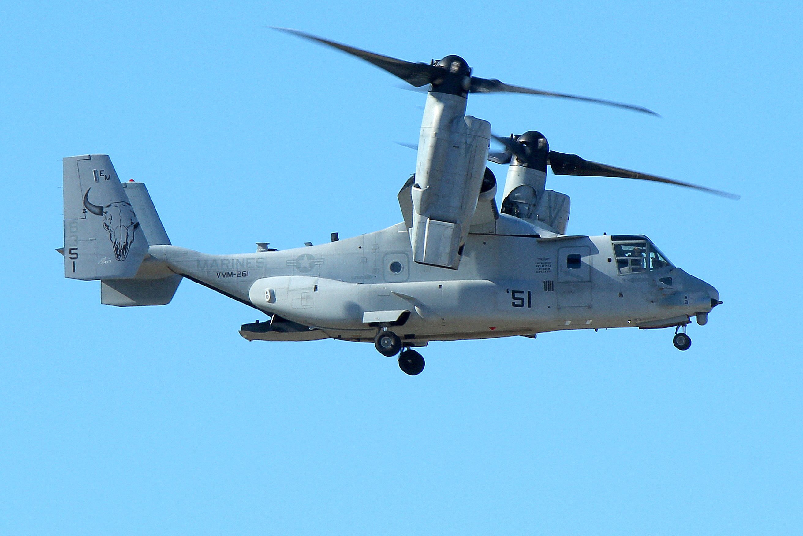 16-8351 — - Elvis 11 from VMM-261, the Raging Bulls of MCAS New River, NC arriving at Pease