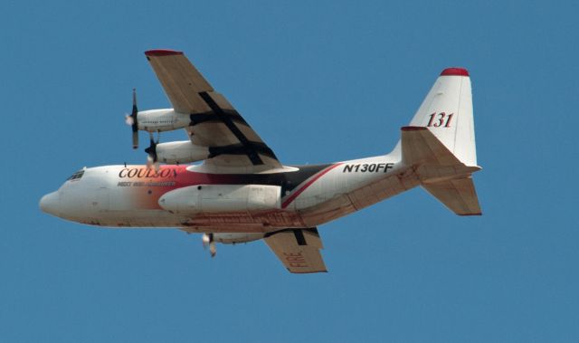 Lockheed C-130 Hercules (N130FF) - This aircraft, identified as TNKR-131, was frying from Stead Field and on one occasion did a tough and go at KCXP, Carson City.