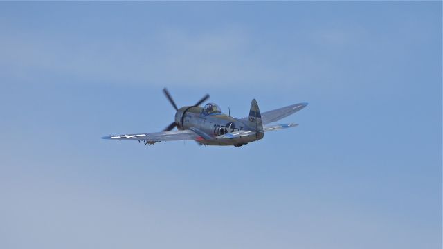 REPUBLIC Thunderbolt (N7159Z) - Flying Heritage Collections Republic P-47D (Ser#45-49406) makes a pass over runway 34L during fly day 9/15/12.