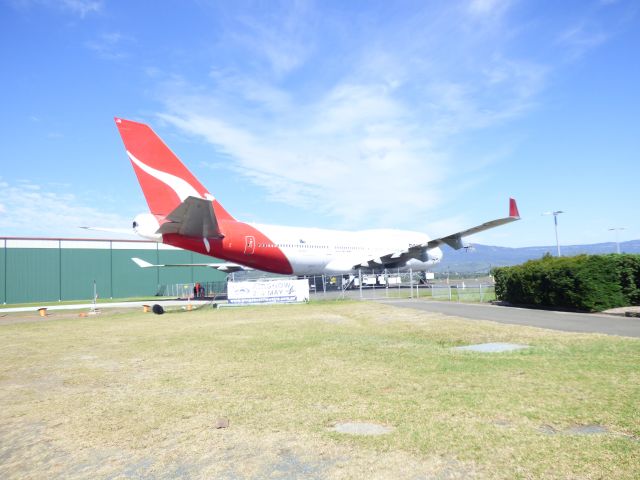 Boeing 747-400 (VH-OJA) - Taken at HARS Museum at Wollongong Airport now minus 3/4 engines to be reused on  other 747-400.