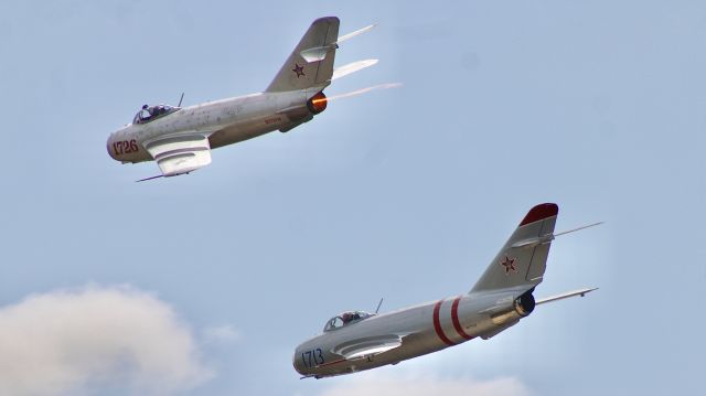 MIKOYAN MiG-17 (N1713P) - Two MiG-17F’s burning down the flightline at Oshkosh 2023. br /br /7/28/23