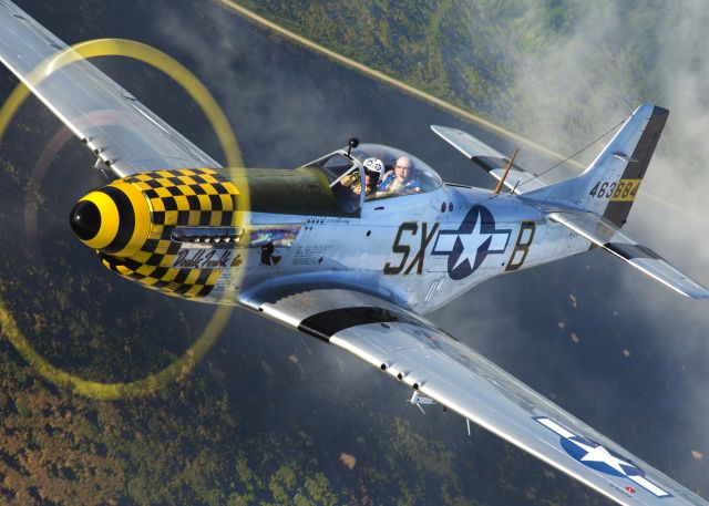 North American P-51 Mustang (N51EA) - Military Aviation Museums P-51D Mustang "Double Trouble Two" over the Great Dismal Swamp outside of Suffolk, VA