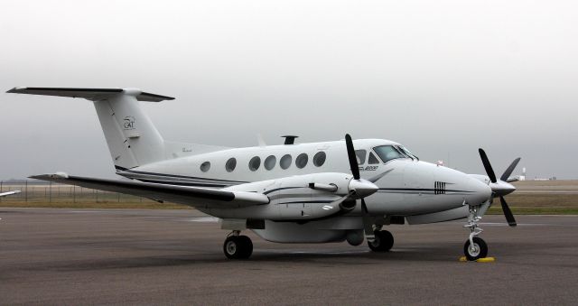 Beechcraft Baron (58) (N122TP) - Commuter Technology's Super King Air touched down at Majors Field today.