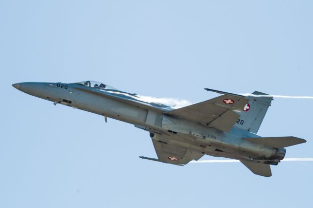 McDonnell Douglas FA-18 Hornet (J5020) - in flight over Axalp training area