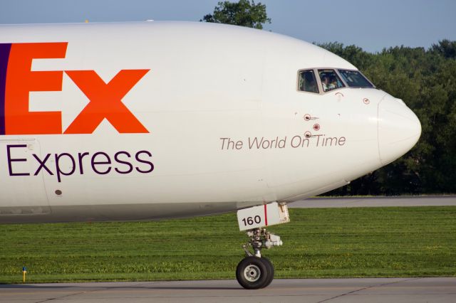 BOEING 767-300 (N160FE) - (7/6/2019) "Katalina" taxies down alpha, after landing on runway 22, on the morning flight from MEM